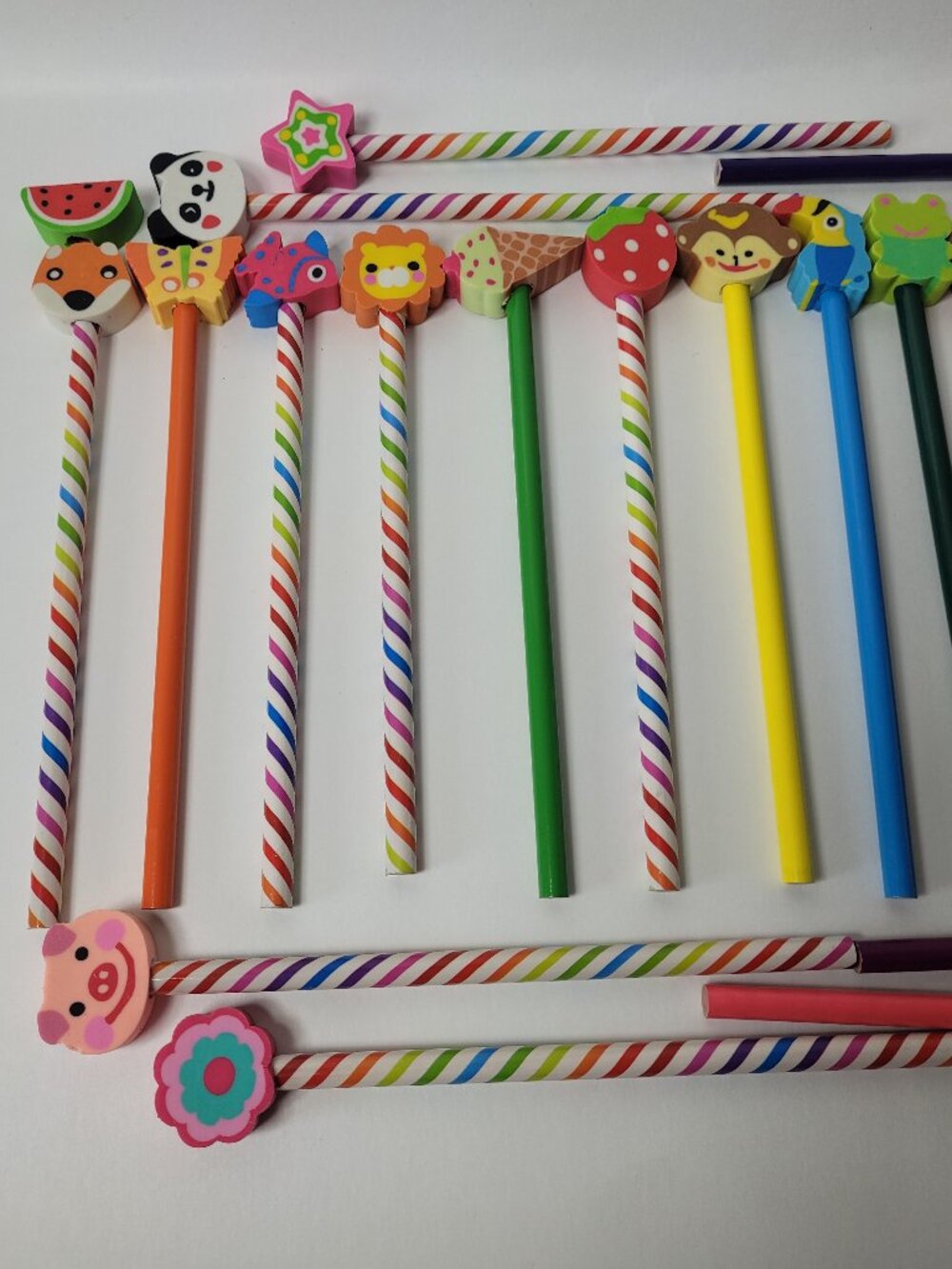 Kids Party Favor Pencil Set Unsharpened Pencils Colored Pencils Themed Erasers - Picture 2 of 8